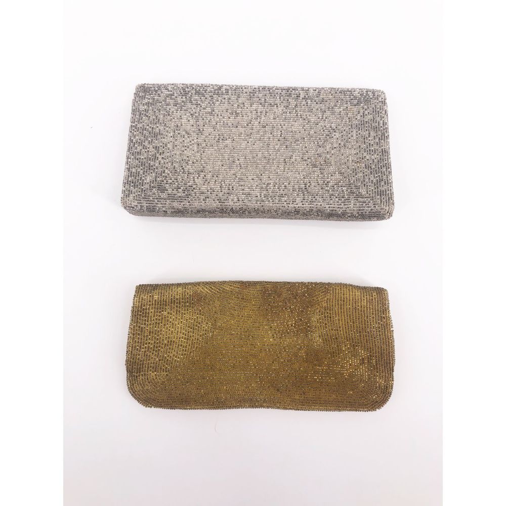 Gorgeous gold beaded evening clutch purse - Picture 3 of 8